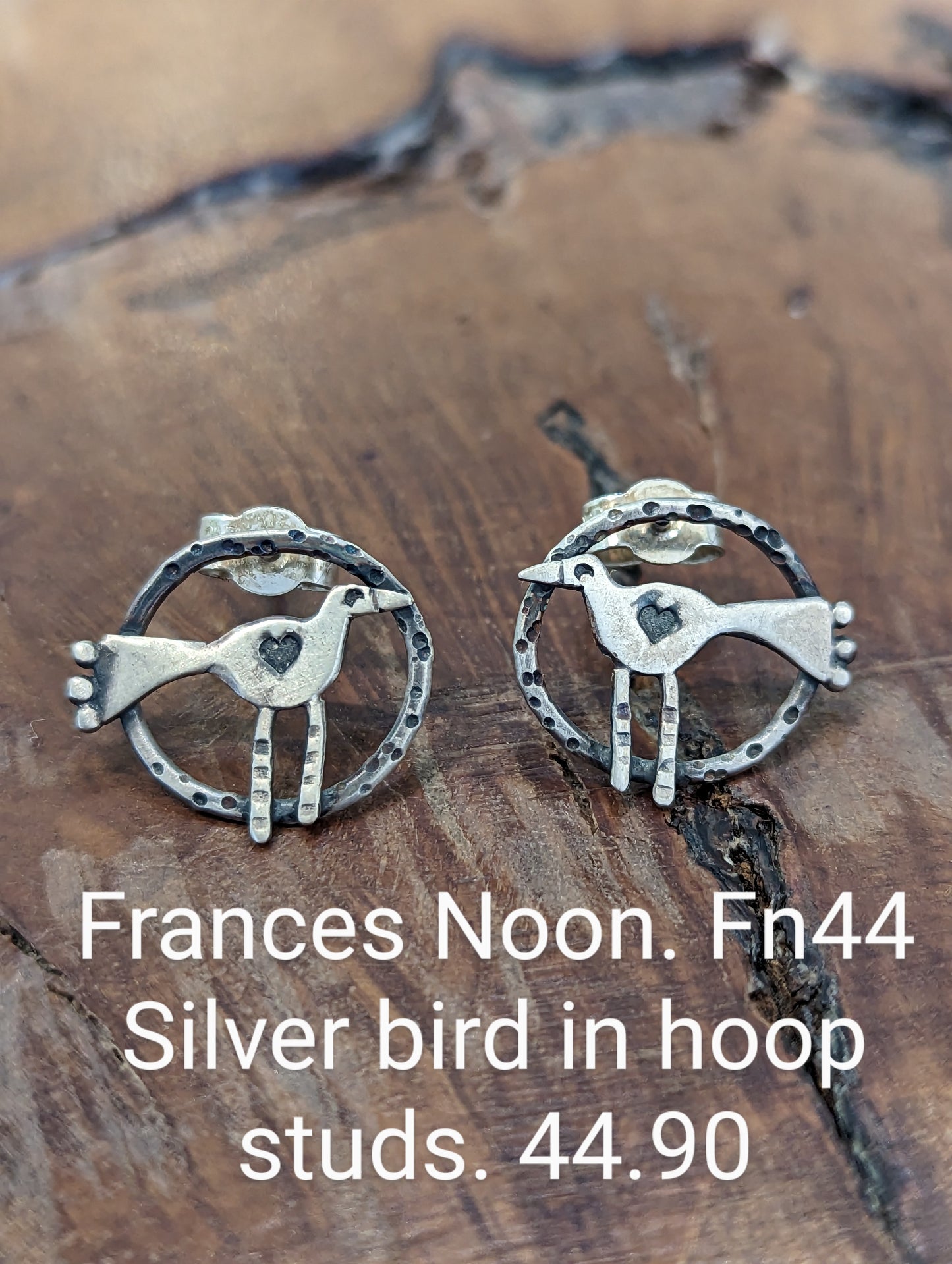 Frances Noon - Silver Bird in Hoop Earrings