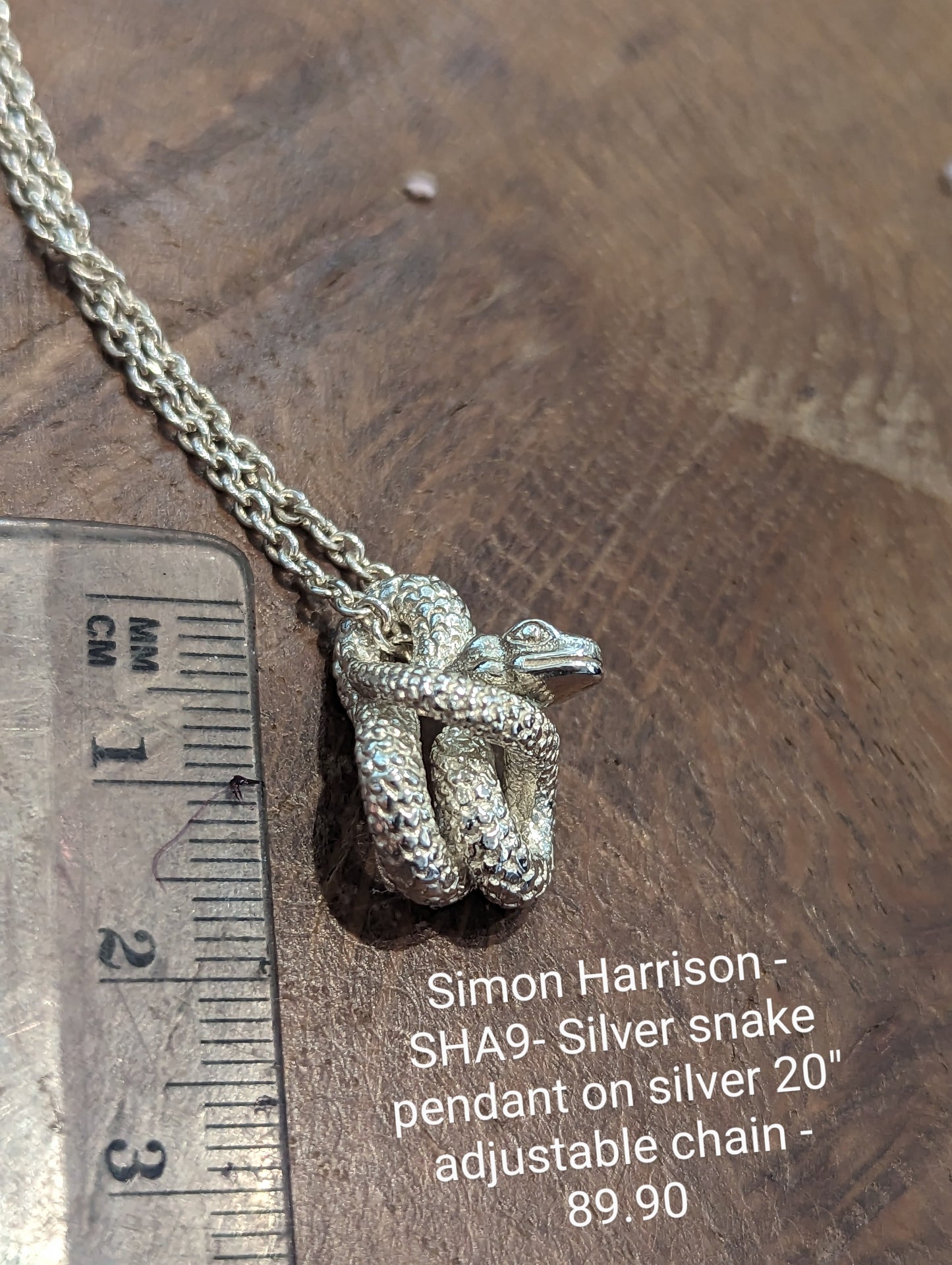 Simon Harrison -  Silver Snake Pendant