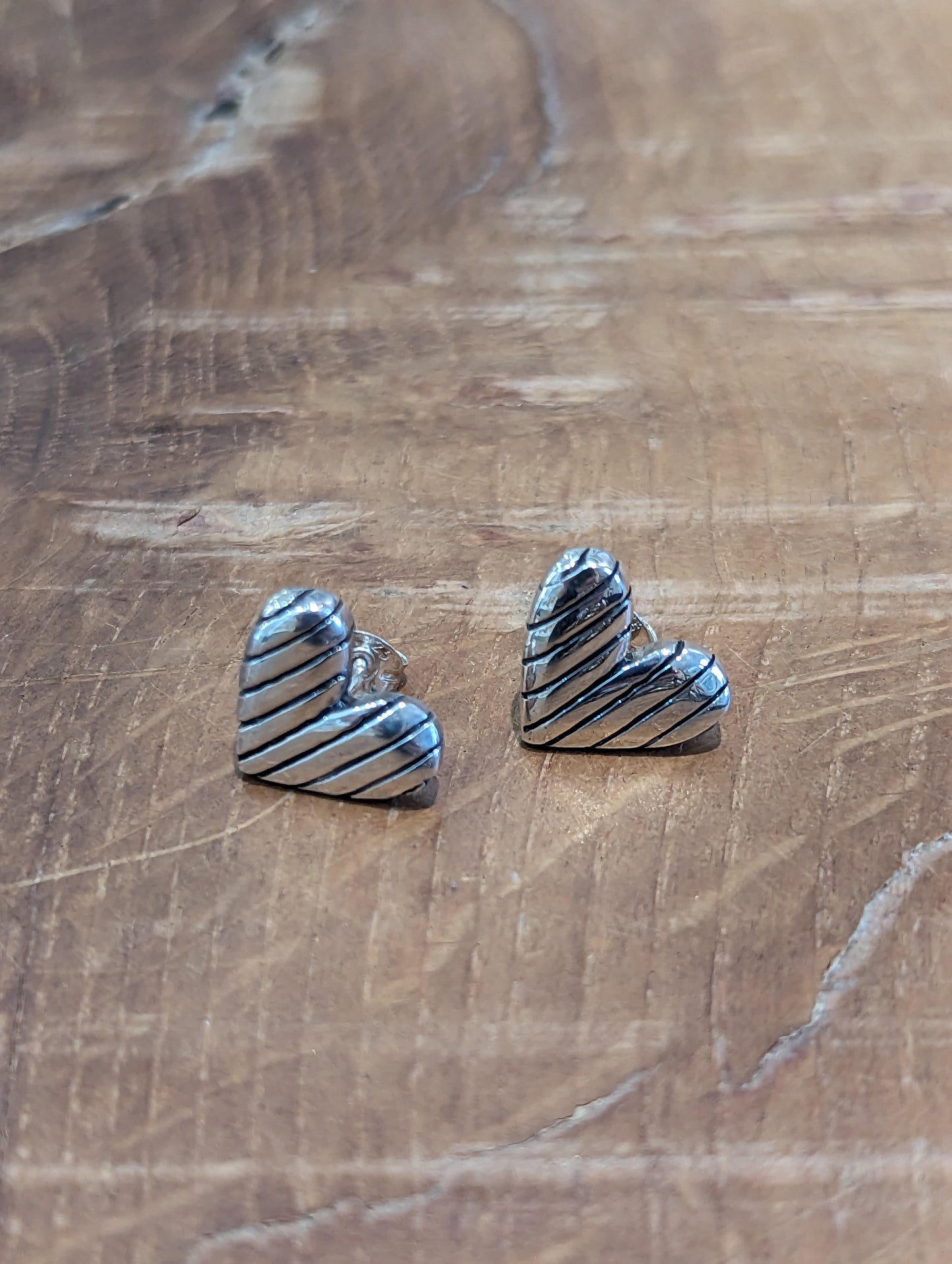 Linda MacDonald - Stripy Heart Studs