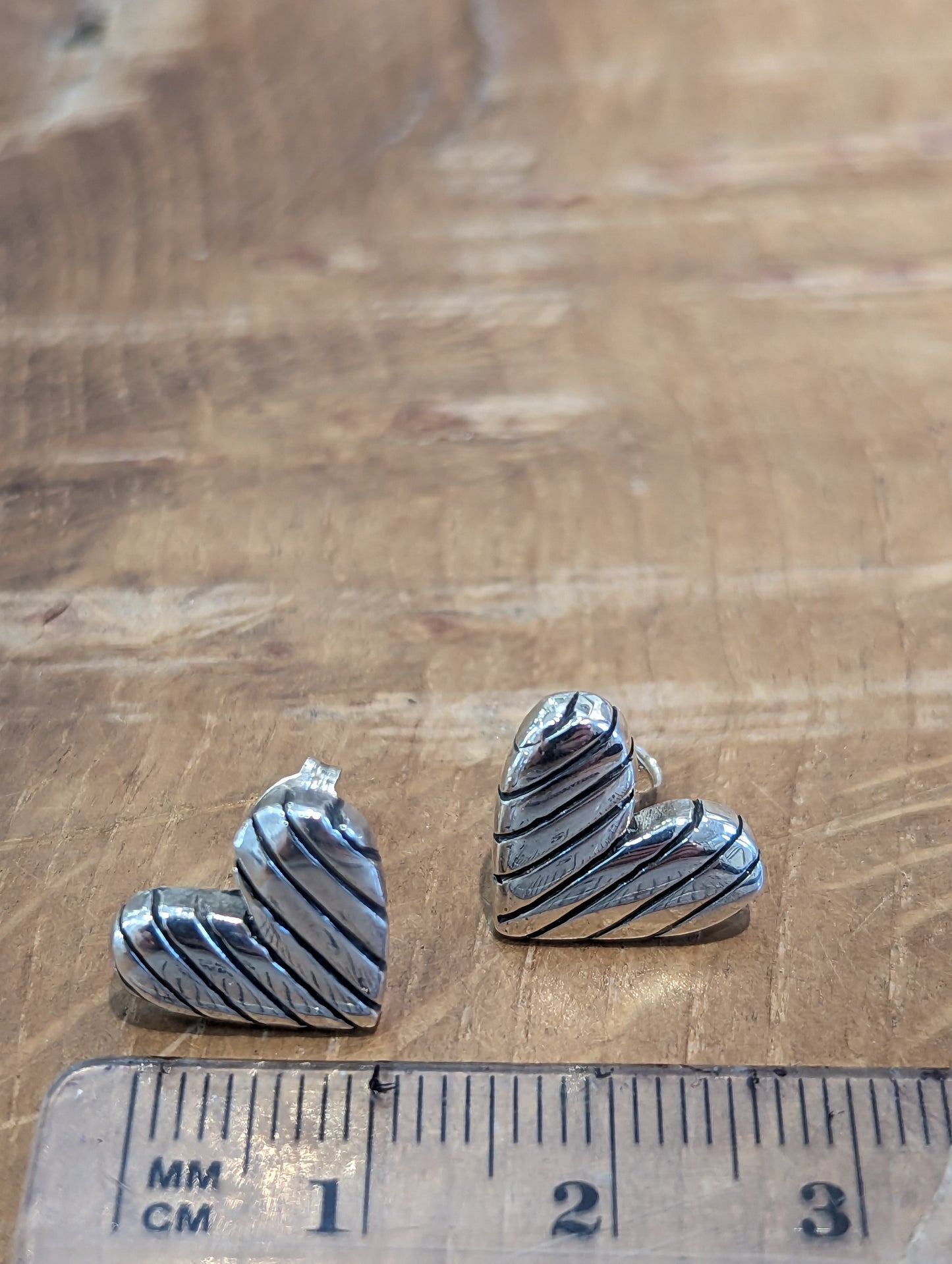 Linda MacDonald - Stripy Heart Studs