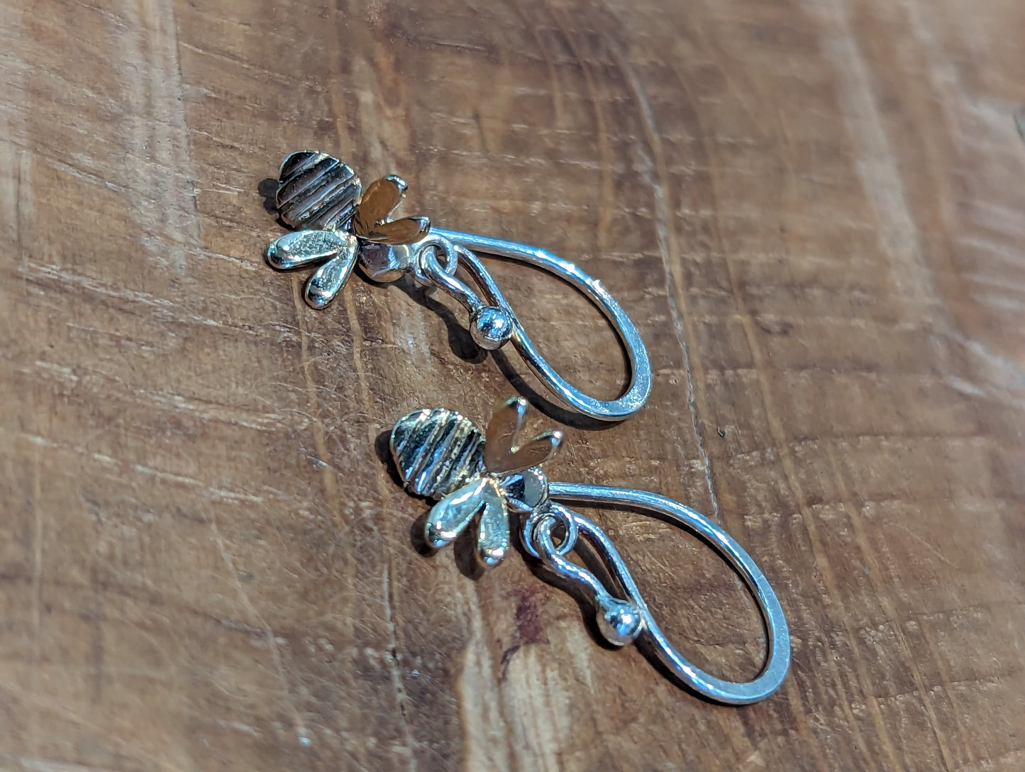 Linda MacDonald - Bunny and Bee Drop earrings.