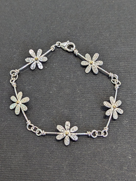 Peter Kibbles - Silver Daisy Bracelet